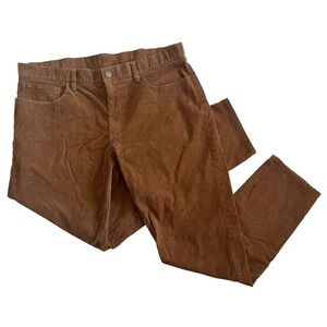 Brooks Brothers Men's Slim Fit Corduroy Tan Cotton Flat Front